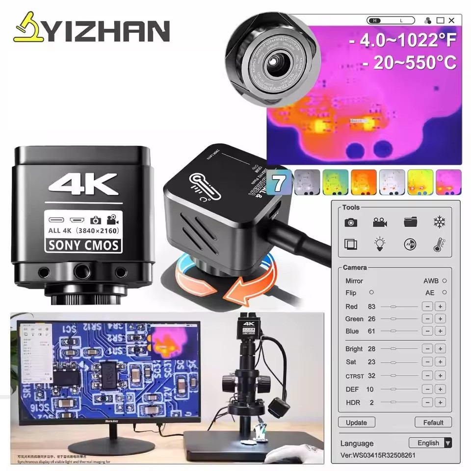 Electronic Repairing - Termocamera YIZHAN 256*192 Pixel 4K, Microscopio