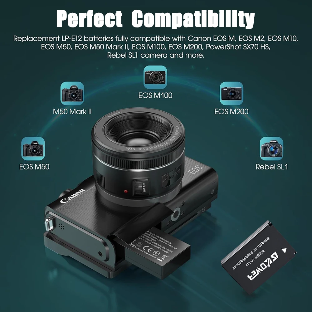 Nuova Batteria LP-E12 per Foto - Canon Camera Eos M50 Mark Ii recensione e prezzo